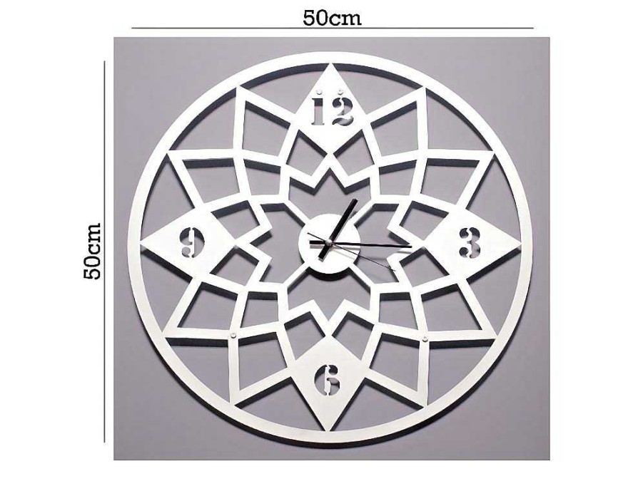 EPIKASA Wandklok | Klok Geometrisch, Wit, Zwart, 50X1,5X50 Cm, Epikasa