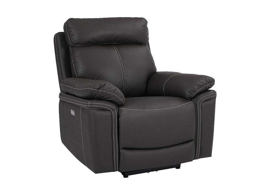 Vente-unique Relaxfauteuil | Elektrische Relaxstoel Van Leer Isiris - Bruin