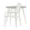 Vente-unique Loungeset | Break Tuinmeubelset Tafel O90Cm Grijs, 2 Stoelen Santorini Wit.