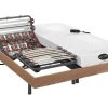 NATUREA Elektrisch Relaxatiebed | Verstelbaar Relaxbed Met Contactplaatjes En Latten En Matras Met Vormgeheugen En Bamboe Damysos Van Naturea - Motors Okin - 2X80X200 Cm - Eiken