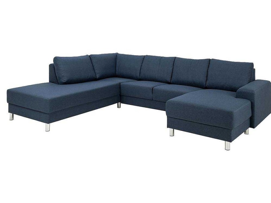 Vente-unique Modulair | Calverton Hoekbank Chaise Longue Rechts Gericht Donkerblauw.