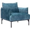 Vente-unique Fauteuil Stof Fluweel / Suedine | Fauteuil Eendenblauw Fluweel Joel