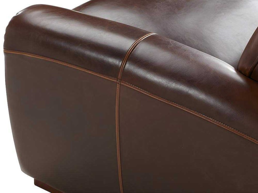 LINEA SOFA Club Zitbank | Tweezits Clubbank Van Leer Met Lived-In Aspect Baudoin - Bruin