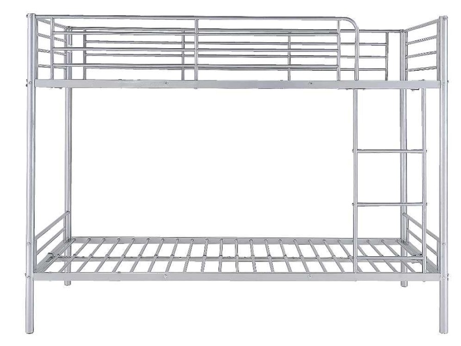 Vente-unique Kinderbed Stapelbed | Stapelbed Duotis Ii - 2 X 90 X 190 Cm - Zilver