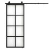 Vente-unique Schuifdeur | Schuifdeur Wilden - H205 X L83 Cm - Aluminium En Gehard Glas