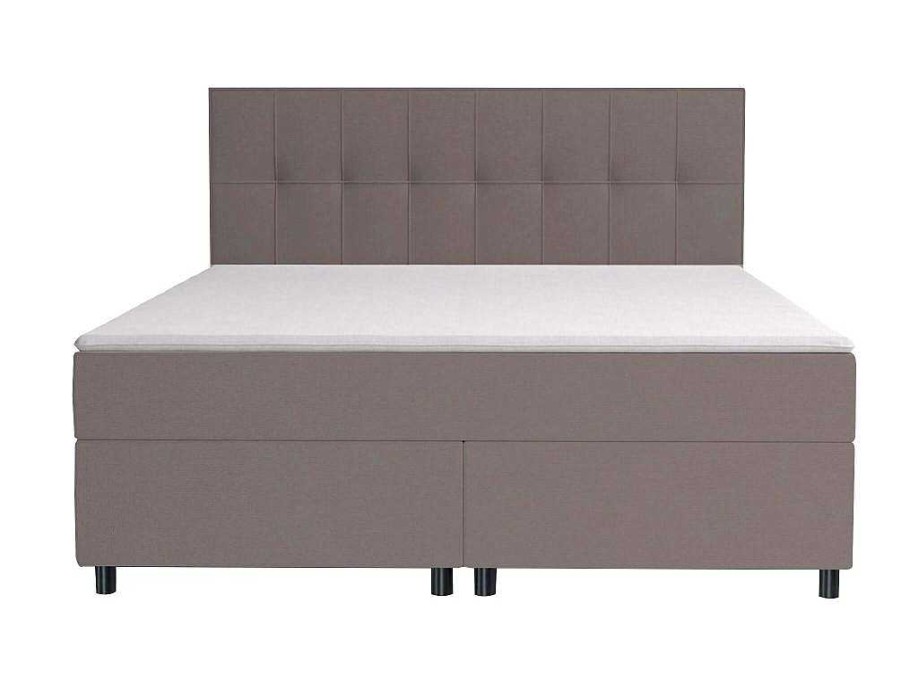 Ysmée Boxspringbed | Set Boxspring Hoofdbord + Bedbodems + Matras + Topmatras Siero Van Ysmee - 180 X 200 Cm - Stof - Grijs