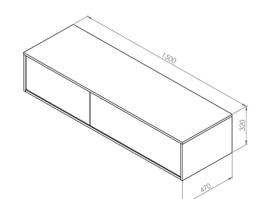 Vente-unique Wastafelmeubel | Hangend Badkamermeubel - Antraciet Grijze Kleur - L150 Cm - Isaure Ii