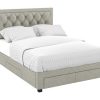 Vente-unique Fluwelen Bed | Bed Met Opbergruimte - Stof - Kleur: Champagne - 180 X 200 Cm - Leopold