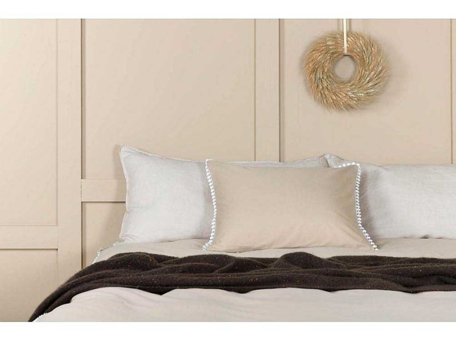 Vente-unique Beddengoed | Livia Bedset 1 Set 200X150Cm Beige, Wit.