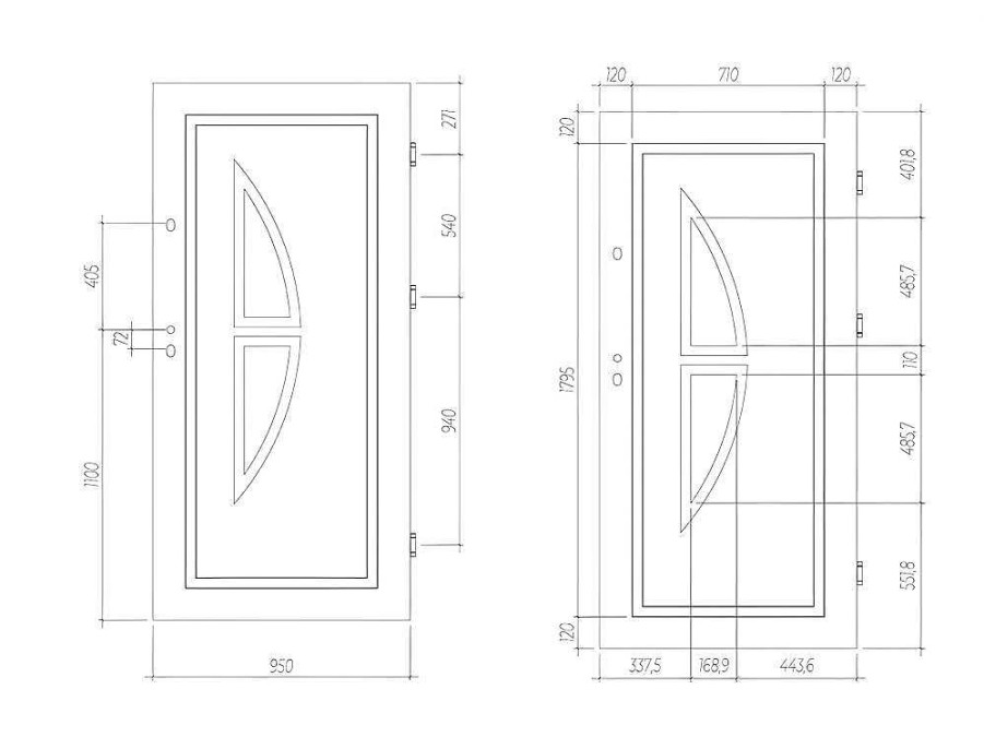 Vente-unique Voordeur | Deur Van Geglazuurd Staal En Inox H.207 X B.100 Cm Antraciet - Links Duwen - Covas