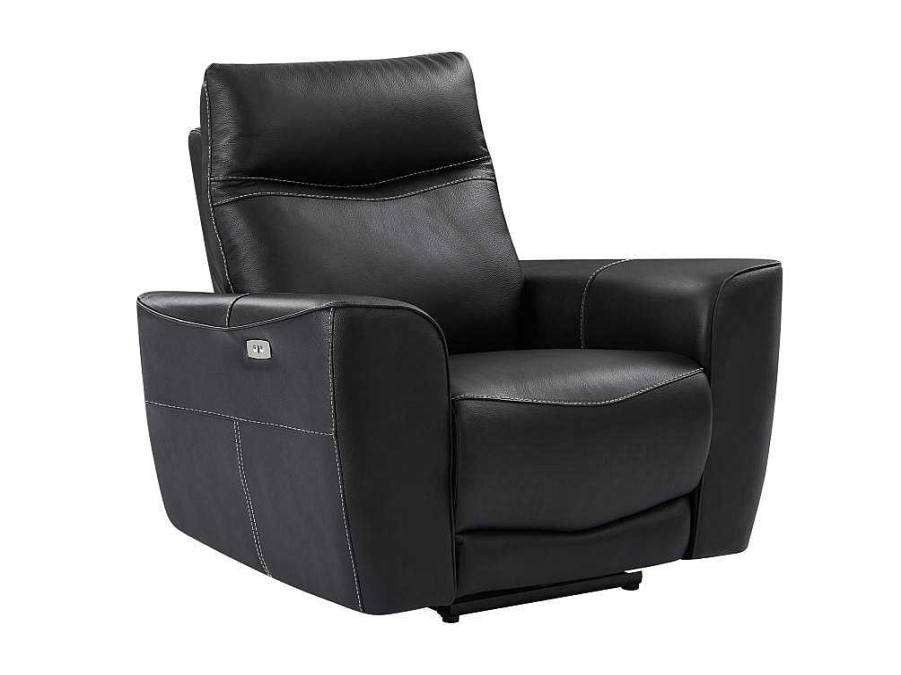 Vente-unique Aanbiedingen: Zitbank & Fauteuil | Elektrische Relax-Fauteuil Van Zwart Vaarsleer Damon