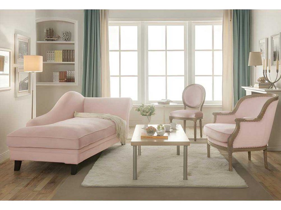 Vente-unique Fauteuil Stof Fluweel / Suedine | Fauteuil Van Fluweel Alienor Pastel Roze