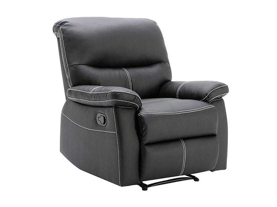 Vente-unique Relaxfauteuil | Relaxfauteuil Canby - Kunstleer - Zwart