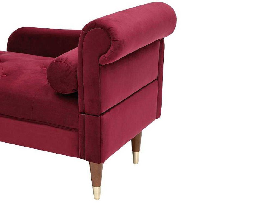 Vente-unique Chaise Longue | Linkse Chaise Longue Van Bordeaux-Rood Velours Umari