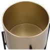 OZAIA Decoratieobject Voor Binnen | Set Van 2 Metalen Bloempotten - D25 X H39 En D23 X H35,5 - Goud En Zwart - Edmee