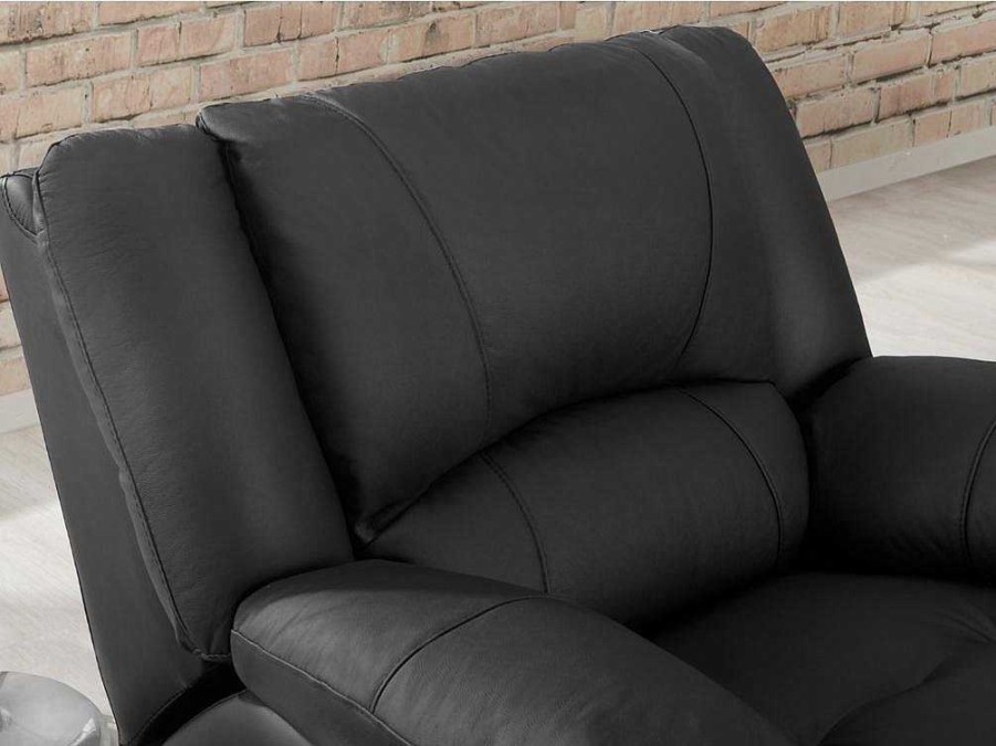 Vente-unique Relaxfauteuil | Relaxfauteuil Van Leer Aroma - Zwart