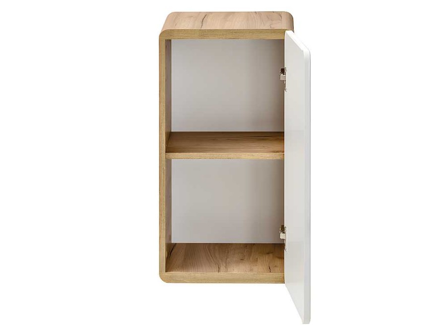 Vente-unique Badkamerkast | Badkamerkast Naturel En Wit - L32 X B35 X H68 Cm - Aruba