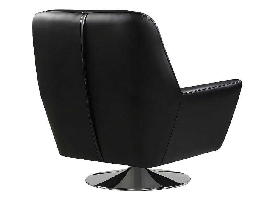 Vente-unique Fauteuil Leer | Draaifauteuil Ithaque In Buffelleer - Zwart