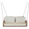 ModernLuxe Hangstoel | Pe Rotan Hangstoel - Tuinschommel - 2 Plaatsen - Met Kussens - Beige