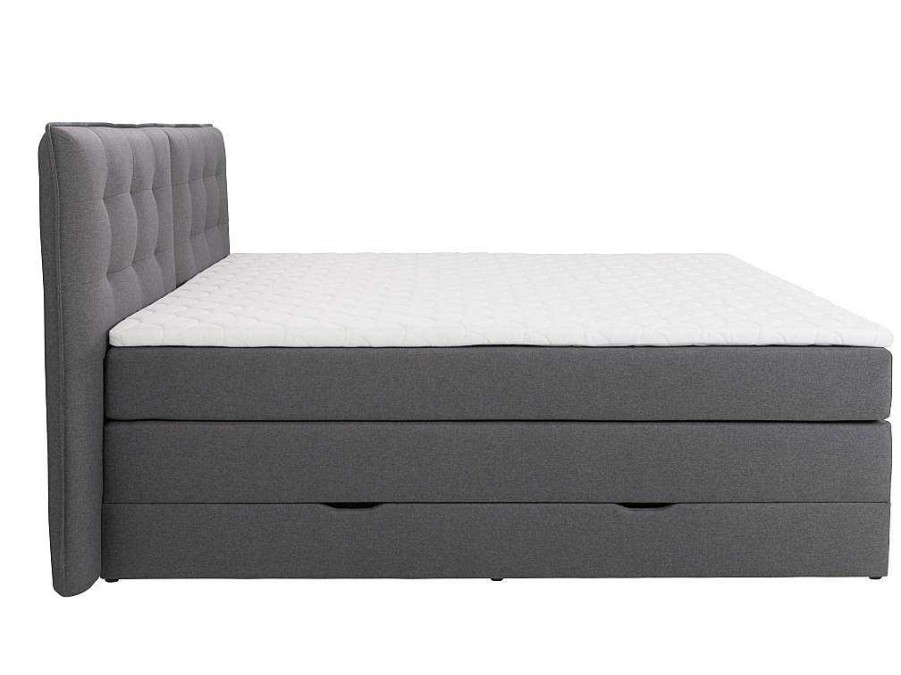 Palacio Boxspringbed | Set Boxspring Met Hoofdbord + Bedbodems Met Opbergruimte + Matras + Dekmatras - 160 X 200 Cm - Antracietkleurige Stof - Perama Van Palacio