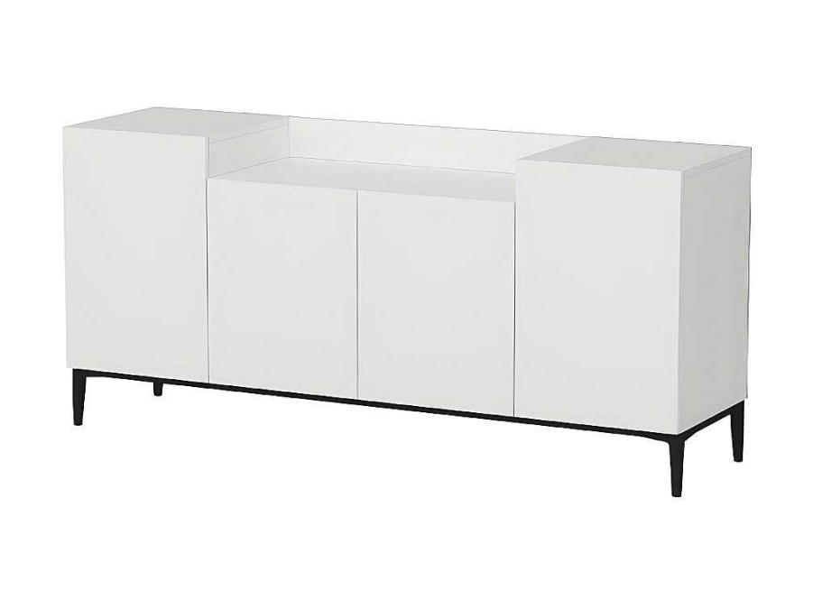 EPIKASA Buffetkast | Annalisa Multifunctioneel Kabinet, Wit, Zwart, 160X42X75 Cm, Epikasa