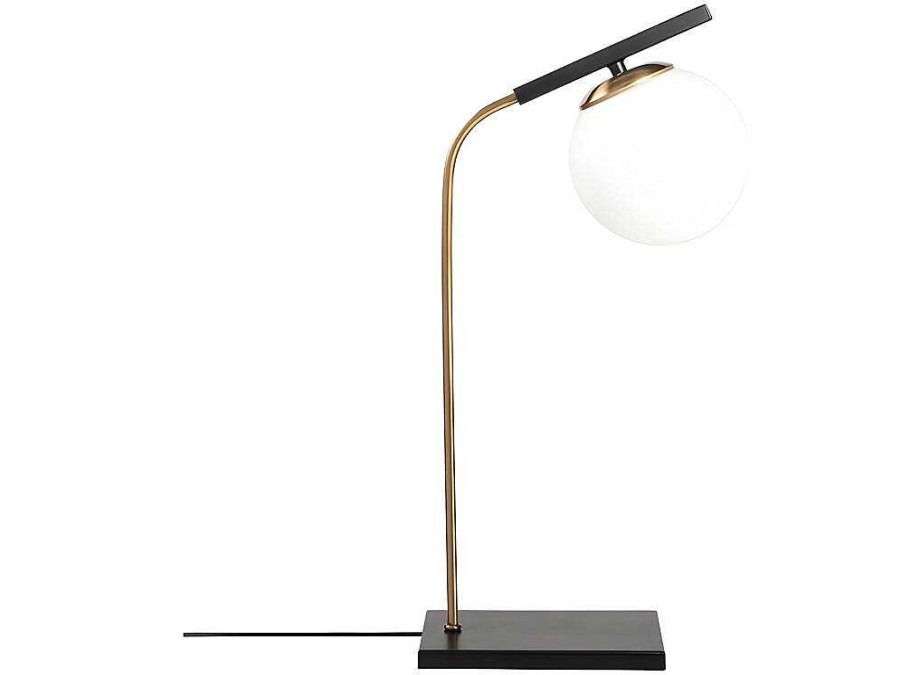 OZAIA Lamp | Tafellamp In Art-Decostijl Van Metaal Met Glazen Bol Yildiz - L25 X H55 Cm - Zwart