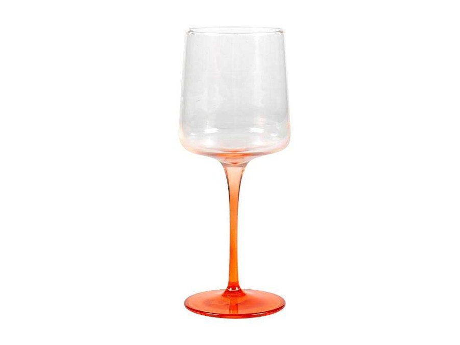 OZAIA Tafelservies | Set Van 6 Oranje Wijnglazen Op Voet 27 Cl - D. 9,5 X H.13Cm - Coraly