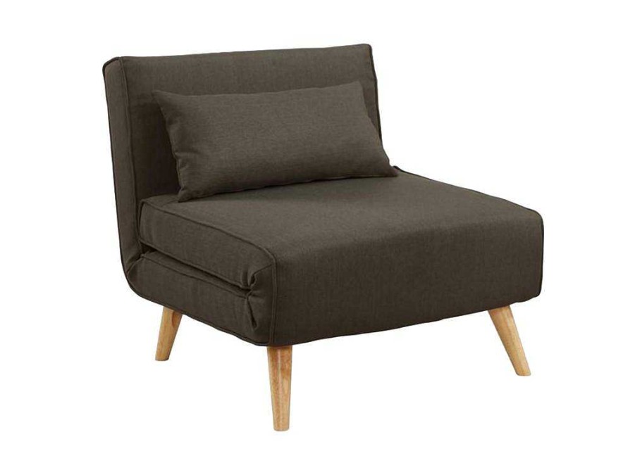 Vente-unique Uitklapbare Fauteuil | Fauteuil Posio - Bedbank Van Stof - Taupe