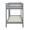 Vente-unique Kinderbed Stapelbed | Stapelbed Anicet Ii - 2 X 90X 190 Cm - Massief Grenen - Grijs