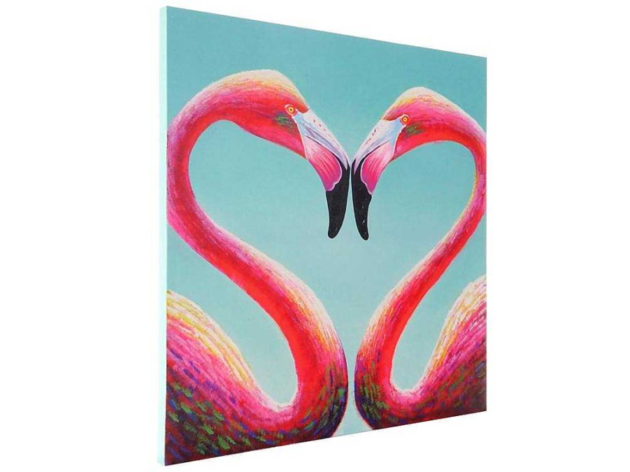 Vente-unique Schilderij | Olieverfschilderij Flamingo Handgeschilderd