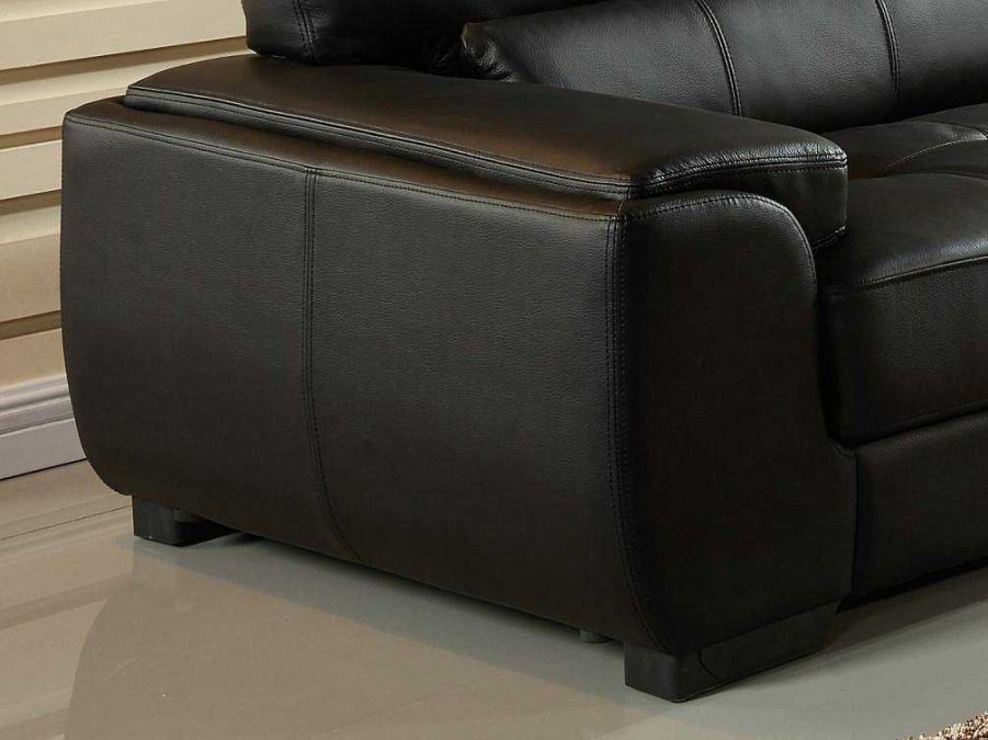 LINEA SOFA Leren Zitbank | Hoekbank Van Leer Metropolitan Ii - Zwart - Hoek Rechts