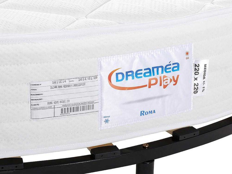 DREAMEA PLAY Set Matras En Lattenbodem | Set Bedbodem + Rondmatras Roma Van Dreamea Play - 220 X 220 Cm