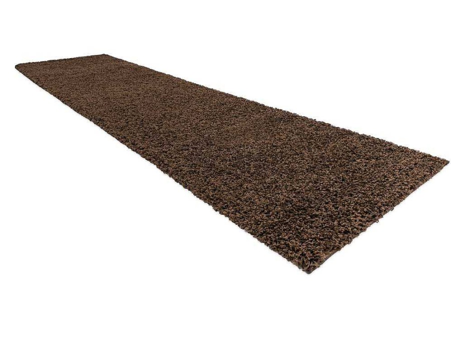 RugsX Tapijt Hoogpolig | Tapijt, Vloerbekleding Soffi Shaggy 5Cm Bruin - Voor Keuken, Naar De G 70X300 Cm