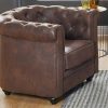 Vente-unique Aanbiedingen: Zitbank & Fauteuil | Set Van 2 Fauteuils Chesterfield Van Microvezel Met Vintage Look