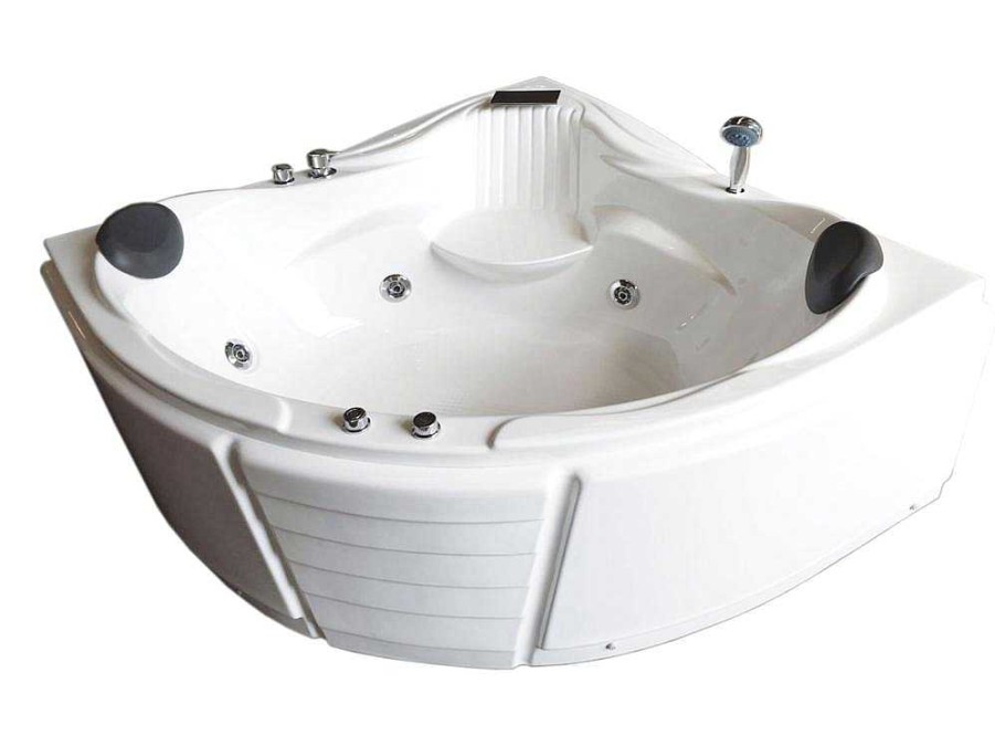 ELITESHOPPING Massagebad | Witte Hottub 150 X 150 Cm Voor 2 Personen 6 Jets Anemoon