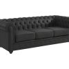 Vente-unique Chesterfield Zitbank | Driezitsbank Van Buffelleer Chesterfield - Zwart