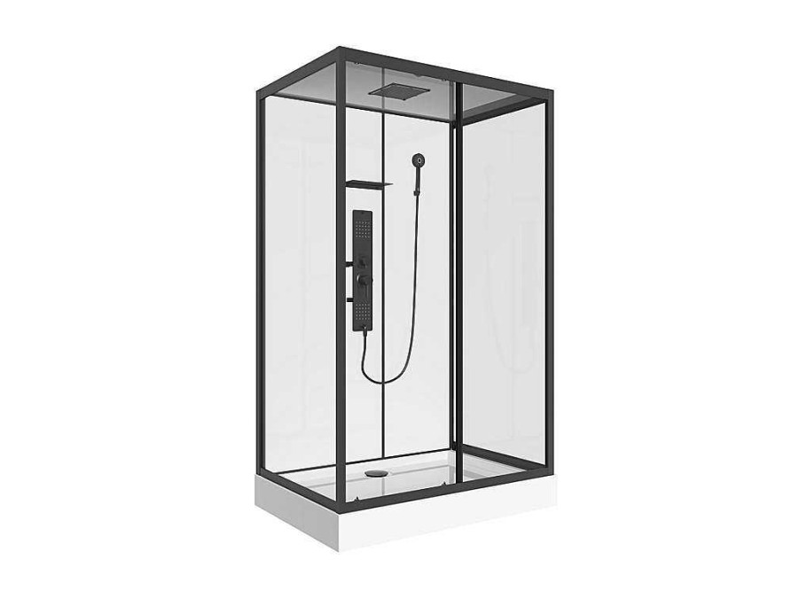 Shower & Design Douchecabine | Rechthoekige Douchecabine Met Massagestralen Plaatsingsrichting Naar Keuze L120 X B80 X H215 Cm Sulipa