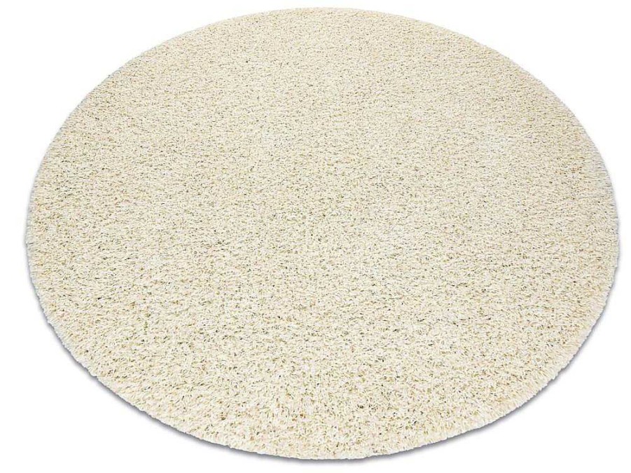 RugsX Tapijt Rond | Tapijt Soffi Rond Shaggy 5Cm Creme Cercle 120 Cm