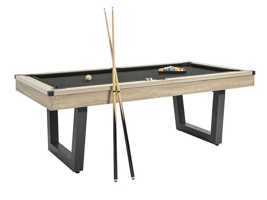 Vente-unique Spel Voor Binnen | Transformeerbare Tafel - Biljart & Pingpong - Licht Naturelkleurig En Zwart - L213,4 X B111,8 X H78,5 Cm - Melian