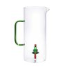 OZAIA Tafelservies | Karaf Met Kerstboom In Glas - Transparant En Groen - O14,5 X H24 - Mannie