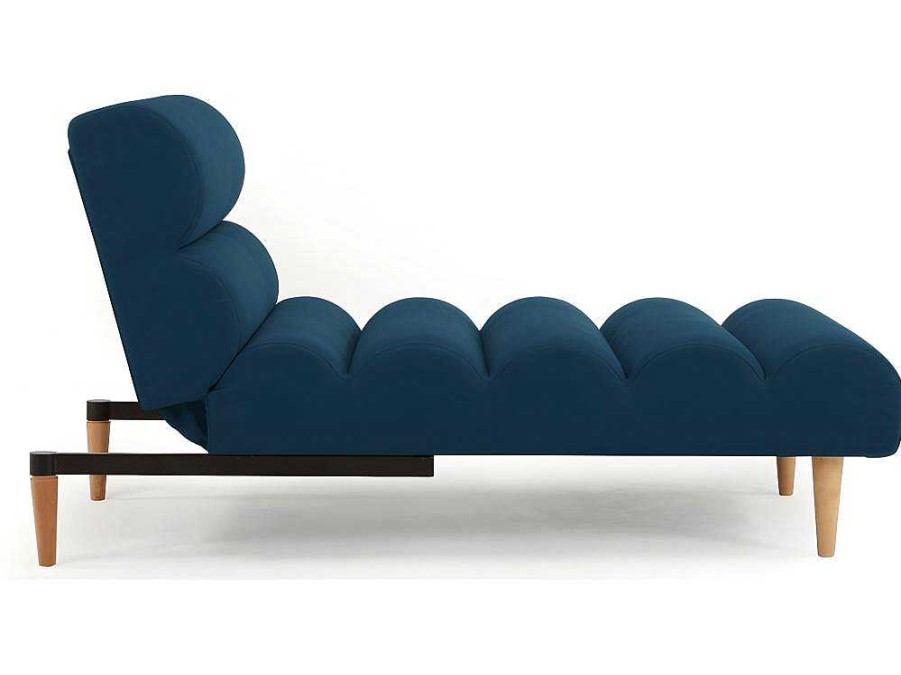 Vente-unique Chaise Longue | Chaise Longue Eenzits Slaapbank Cival Van Stof - Blauw