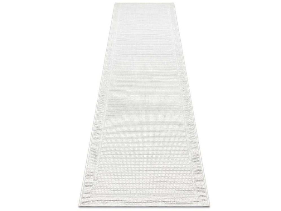 RugsX Tapijt Voor Buiten | Sisal Tapijt, Loper Timo 5979 Buitenshuis Kader Wit 70X200 Cm