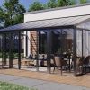 EXPERTLAND Prieel, Pergola, Gazebo En Kiosk | Veranda Van Aluminium En Polycarbonaat Met Uv-Bescherming - 15,8 M - Antraciet - Mathilda