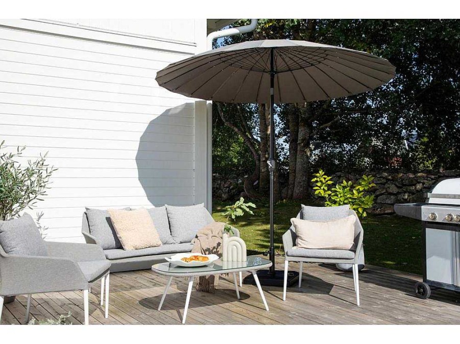 Vente-unique Parasol | Palmetto Parasol Met Kantelfunctie Grijs.