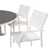 Vente-unique Tuinset | Copacabana Tuinmeubelset Tafel O140Cm En 6 Stoel Santorini Wit, Grijs, Cremekleur.