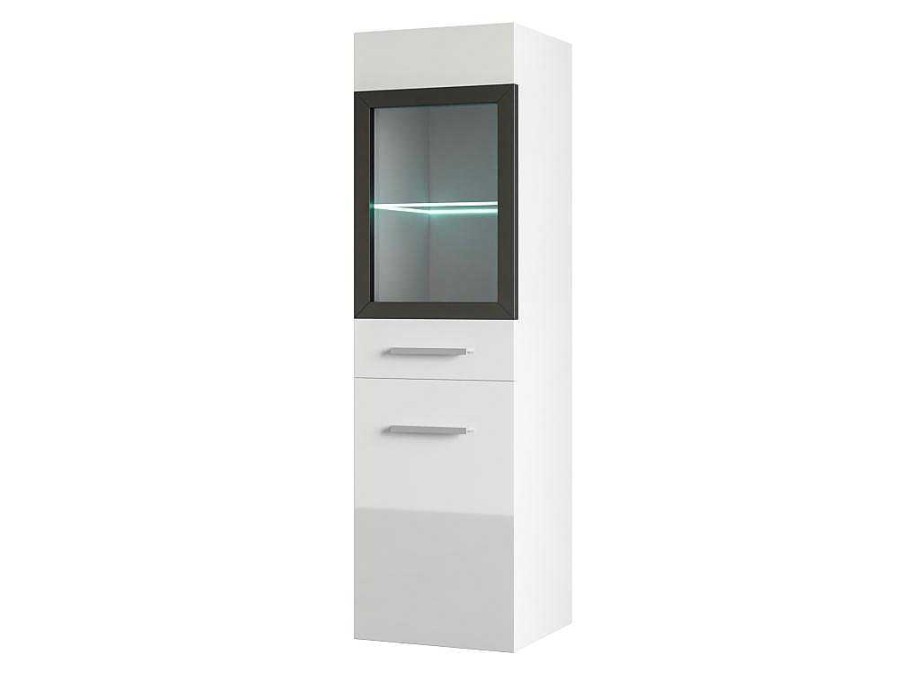 Vente-unique Badkamerkast | Witte Badkamerkolom Met Leds - L30 X B30 X H109 Cm - Laurine