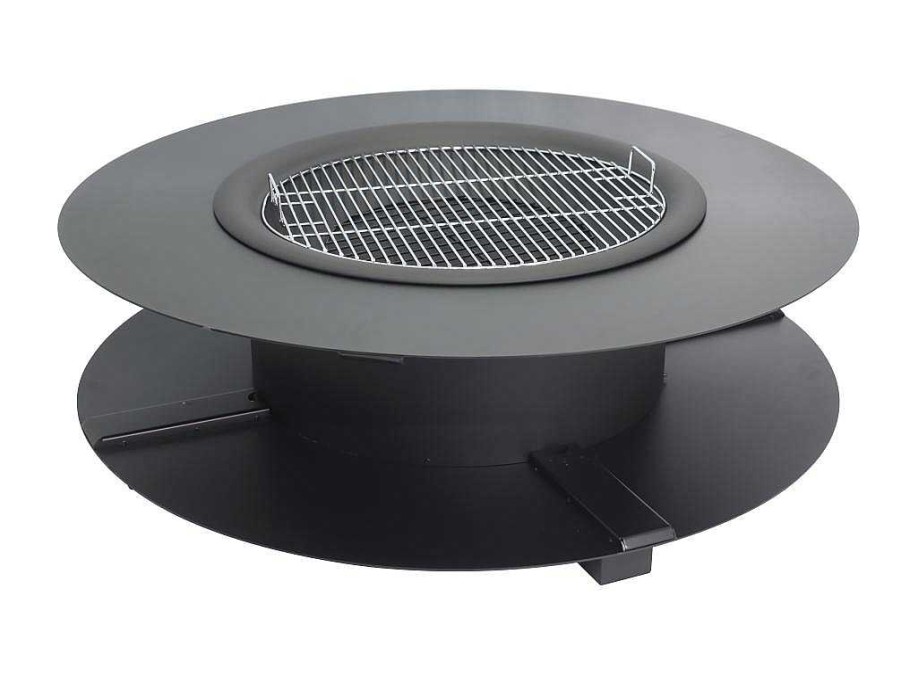 Vente-unique Klein Huishoudelijk Apparaat | Vuurkorf-Plancha/Grill Met Bergruimte Voor Hout - L120 X B120,5 X H40 Cm - Barcena