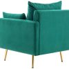 ModernLuxe Fauteuil Stof Fluweel / Suedine | Vipi Fauteuil In Fluwelen Stof Met Opbergruimte En Kussen - Poten Van Goudkleurig Metaal - Groen