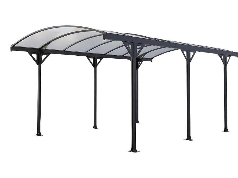 EXPERTLAND Carport | Vrijstaande Carport Van Aluminium Genaro - Grijs - 15,3 M