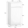 Sobuy Toiletmeubel | Sobuy Linnenkast, Wasmand, Badkameronderkast, Toiletkast, Opbergmeubel Met 1 Lade En 1 Uitneembare Wasmand, Wit, 40X39X86Cm, Bzr110-W